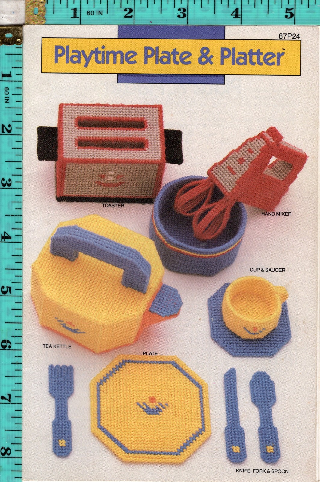 "Playtime Plate & Platter" ©1989 Annie's Attic Plastic Canvas Chart Booklt 87P24