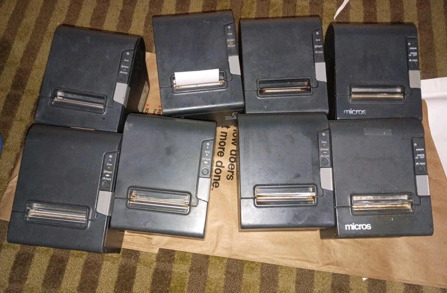 10 Lot Epson M244A,129h, Micros Thermal Receipt Printer Only Error Code As Is