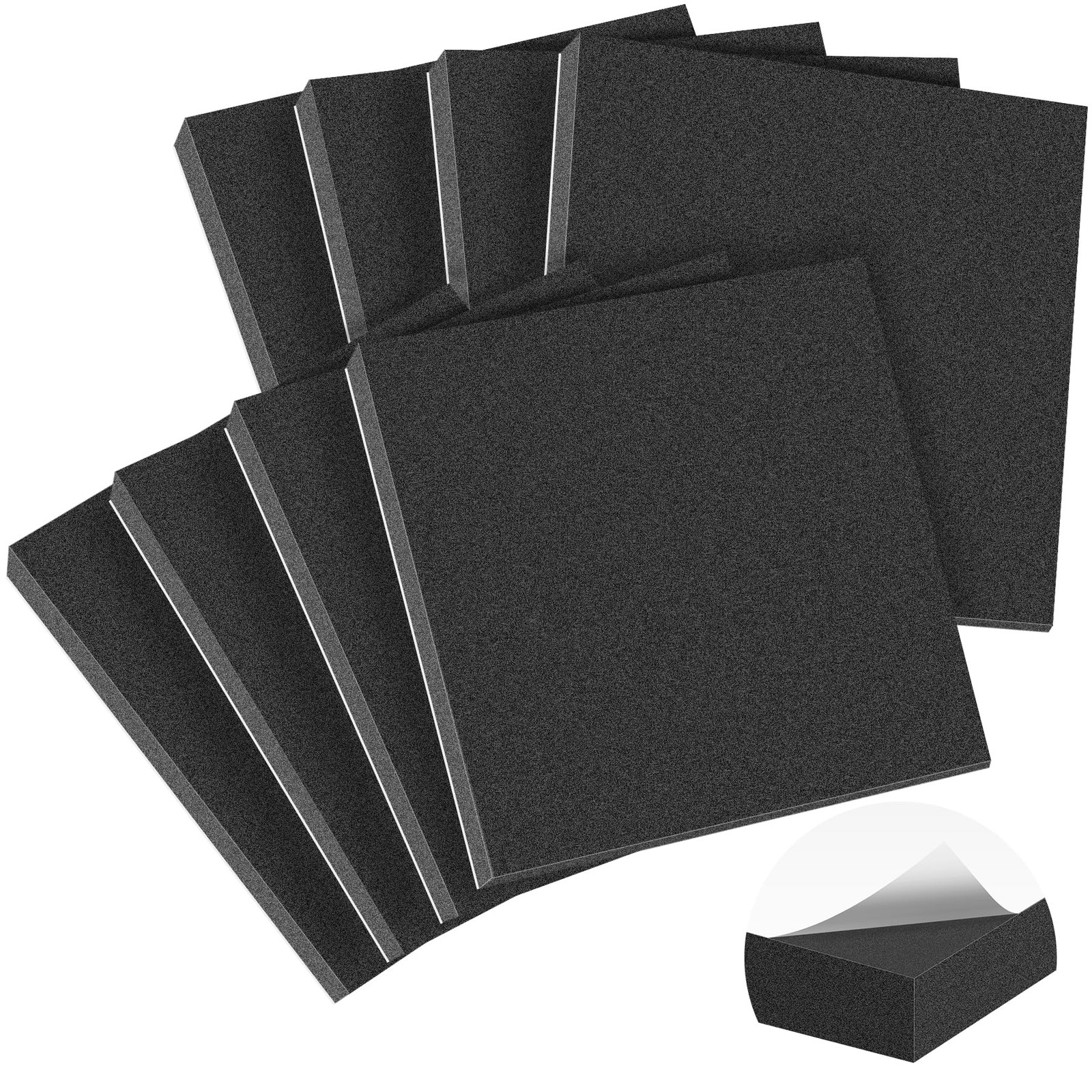 MYFAMIREA 8 PCS Adhesive Foam Padding Sheets Closed Cell Self 6 x 6 x 1/2 IN