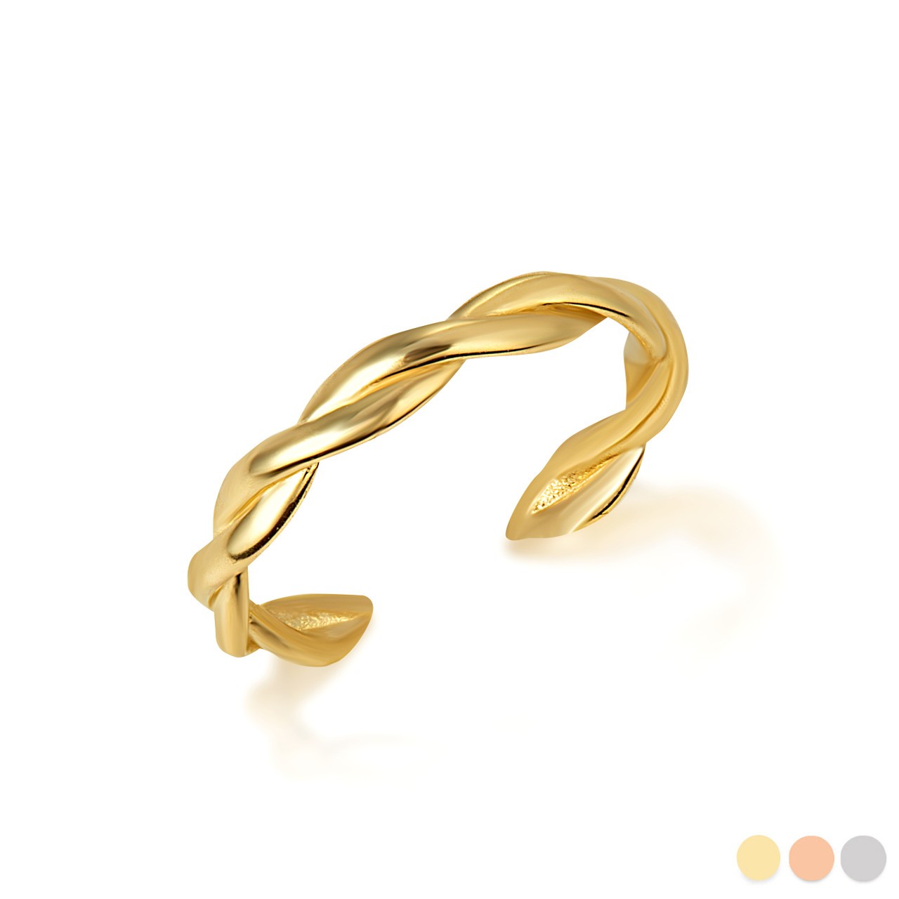 Gold Stackable Twist Eternity Toe Ring (Available in Yellow/Rose/White Gold)