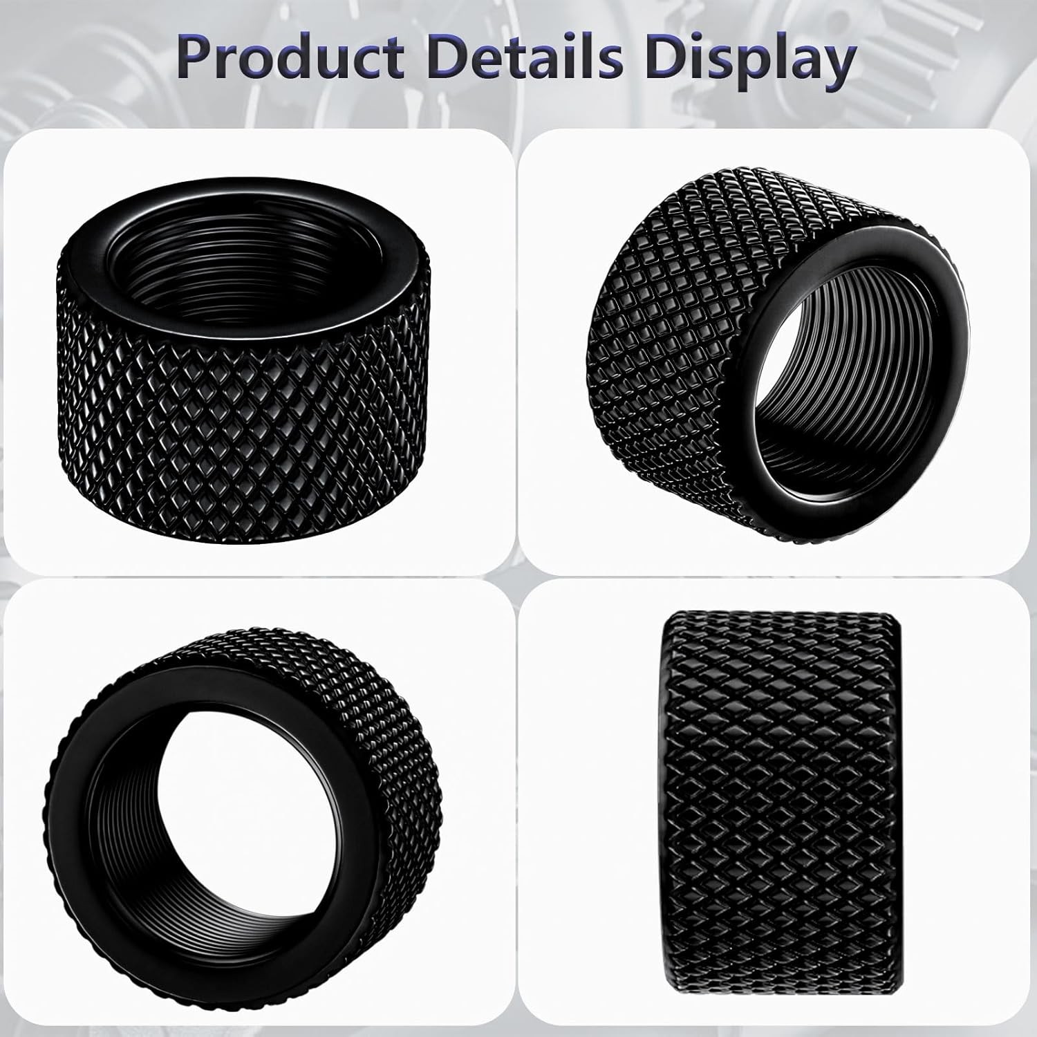 2 Pack Thread Protector, 5/8X24 Steel Thread Adapters (Black)