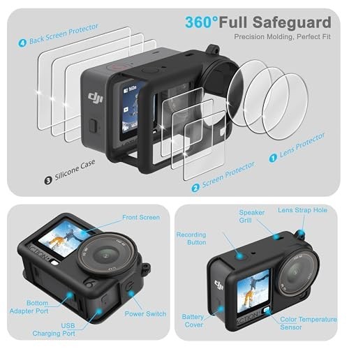 FitStill DJI OSMO Action Accessories Kit Waterproof Case, Screen Protector