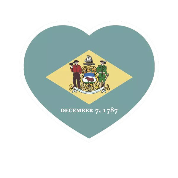 Delaware Heart Sticker Decal