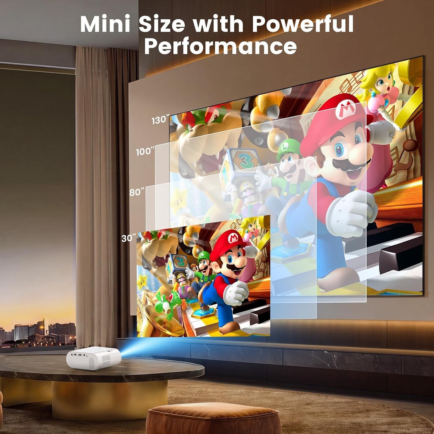 Mini Projector, YOWHICK 2026 Upgraded Full HD 1080P Support Video Projector