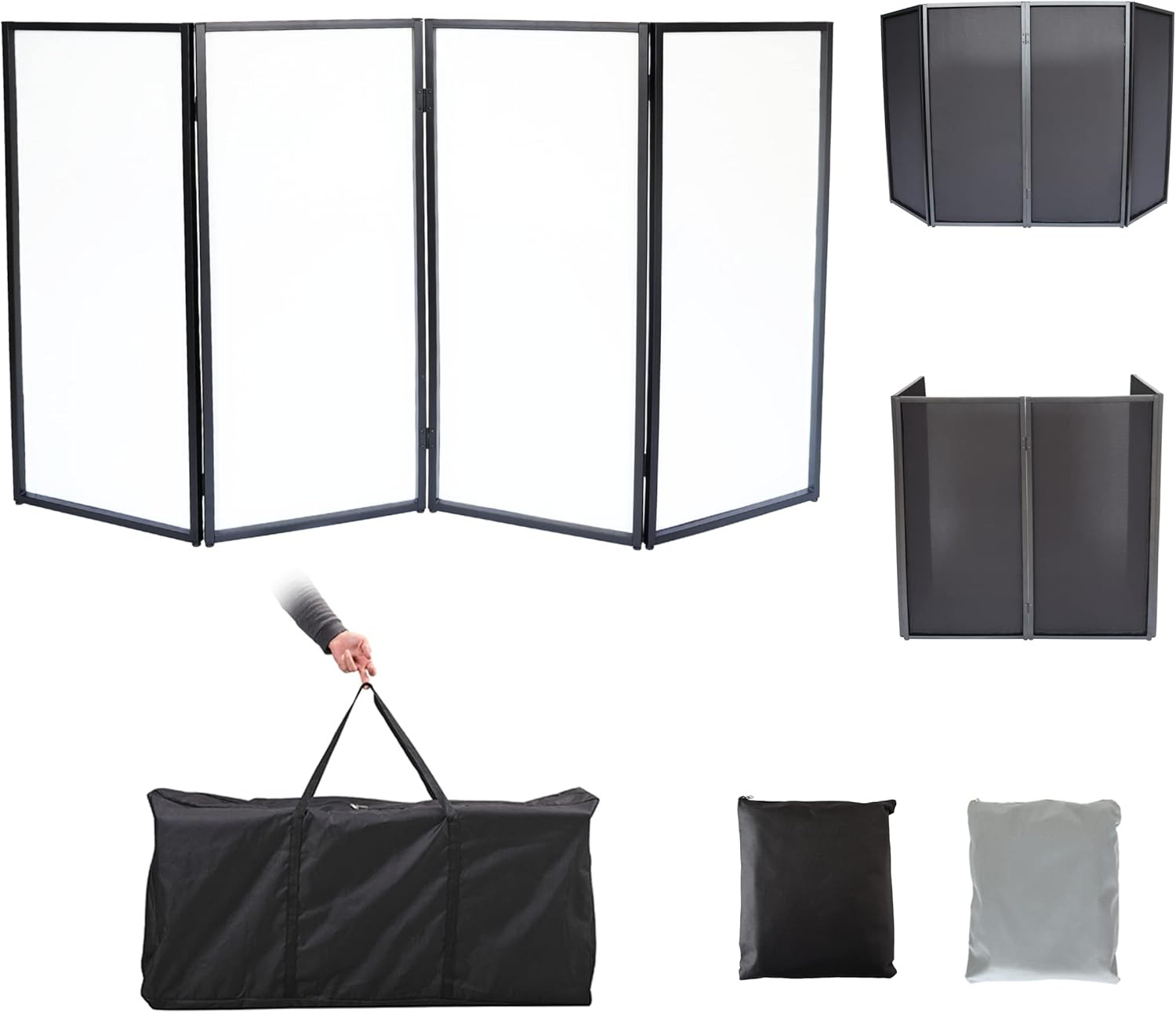 DJ Facade DJ Booth White&Black W/Carry Bag Portable DJ Event Facade Foldable Cov