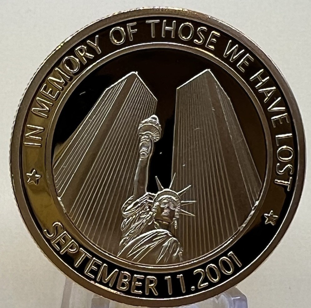 * September 11 2001 Challenge Gold Coin 911 American Heroes Service Sacrifice