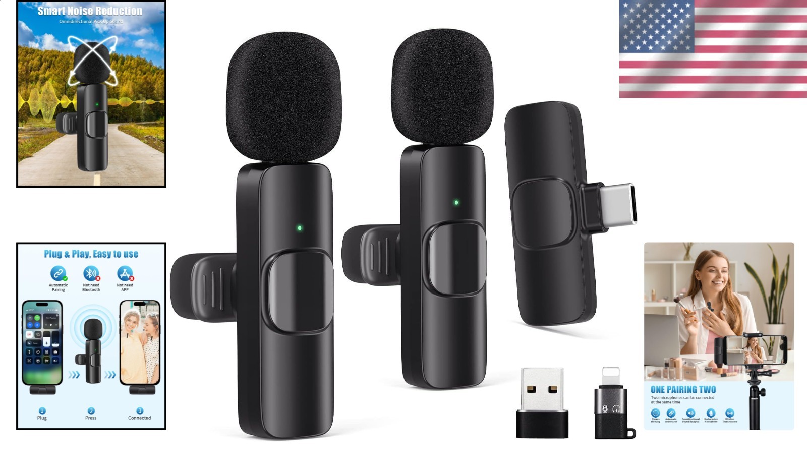 Noise Cancelling Portable Wireless Microphone for Content Creators