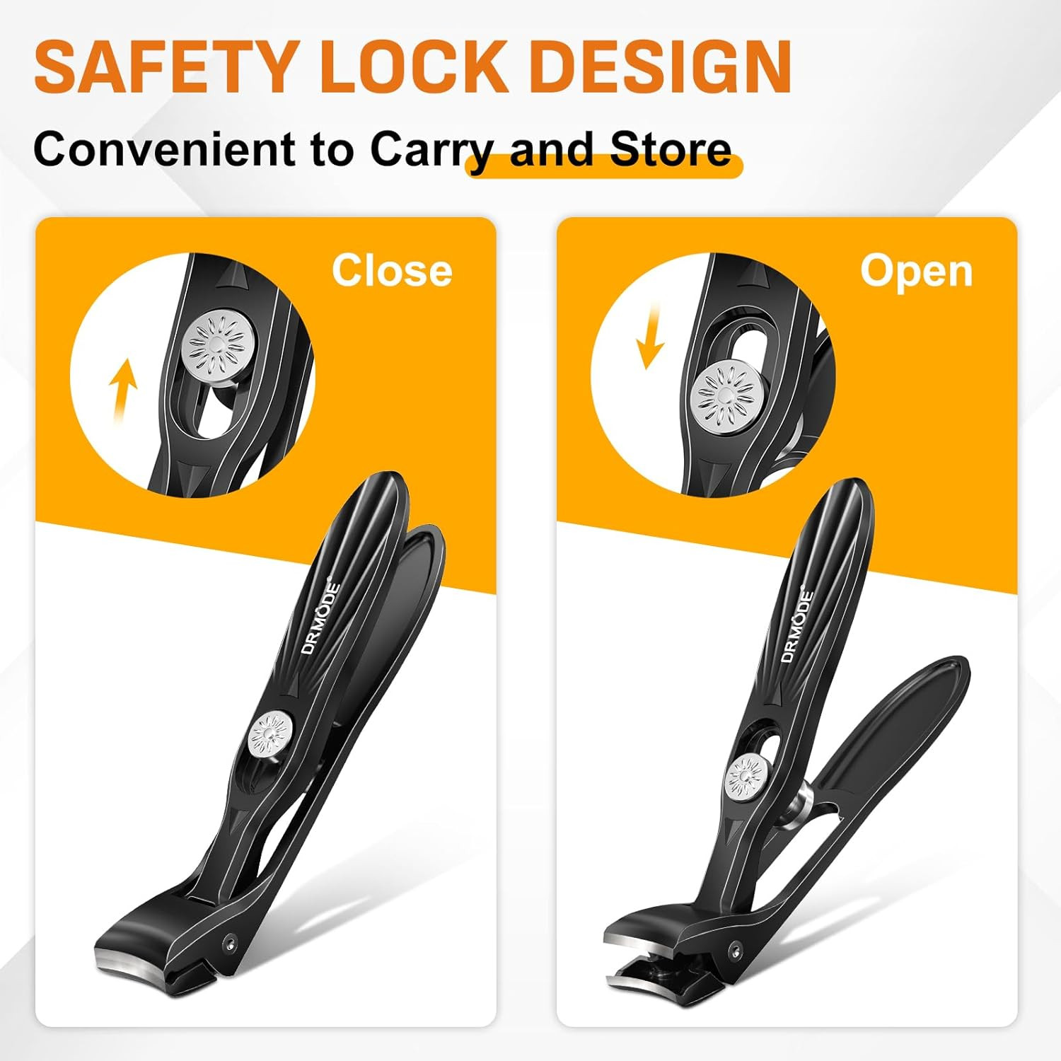 DRMODE Nail Clippers for Men Thick Nails, Angled Head Toe Nail Clippers for Thic