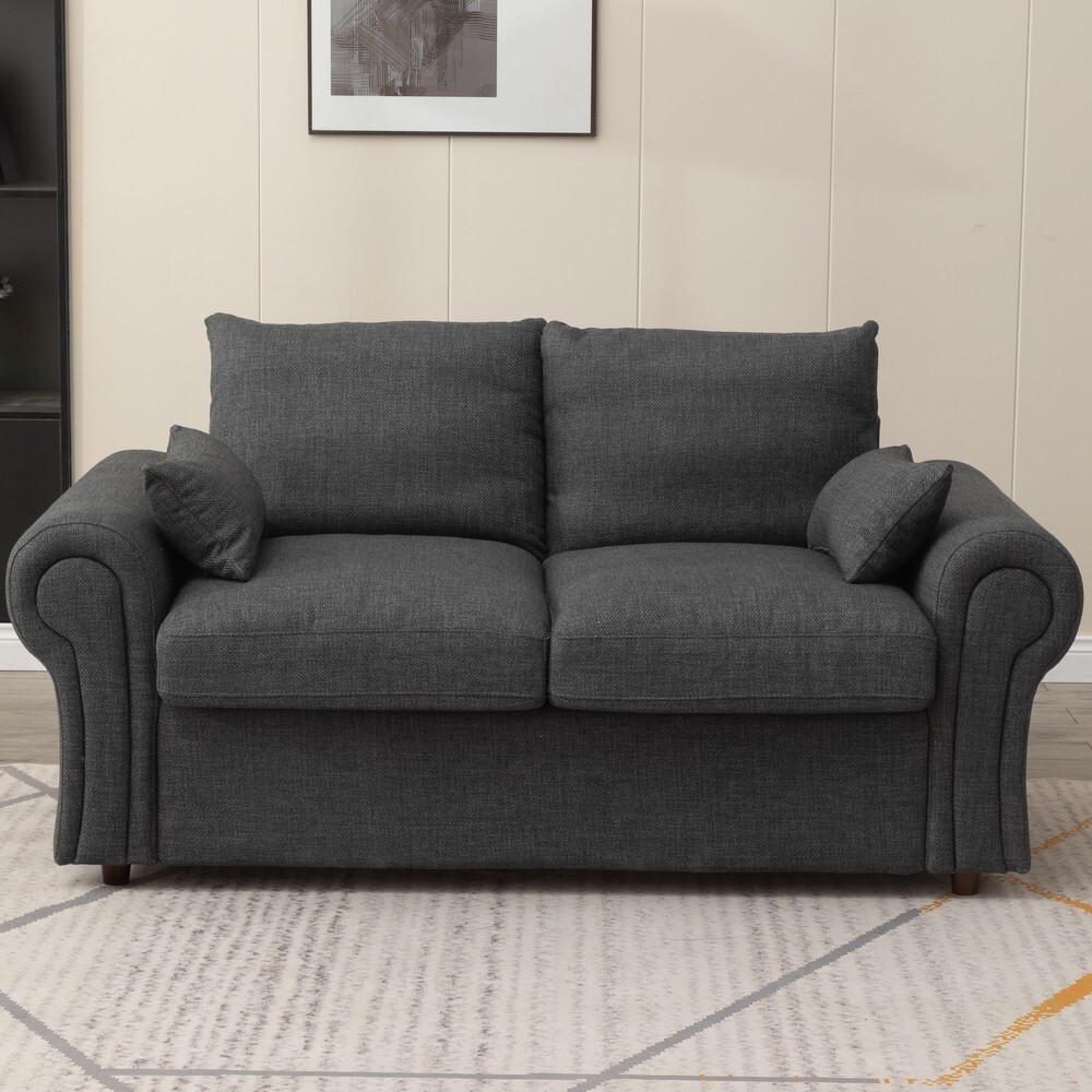 2 / 3 Seater Sofa with Storage Solution Linen Fabric Couch Love Seat Settee