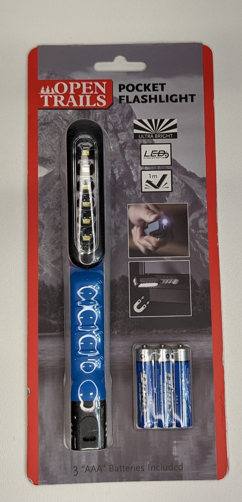 Open Trails BLUE Pocket Flashlight Ultra Bright FREE SHIPPING
