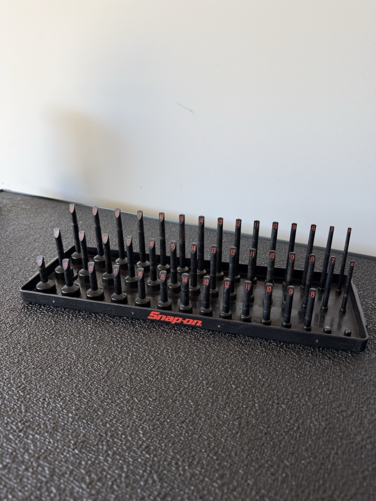 Snap On 3/8" Metric 3-Row Post-Style Socket Tray (Gloss Black) KA383METBK