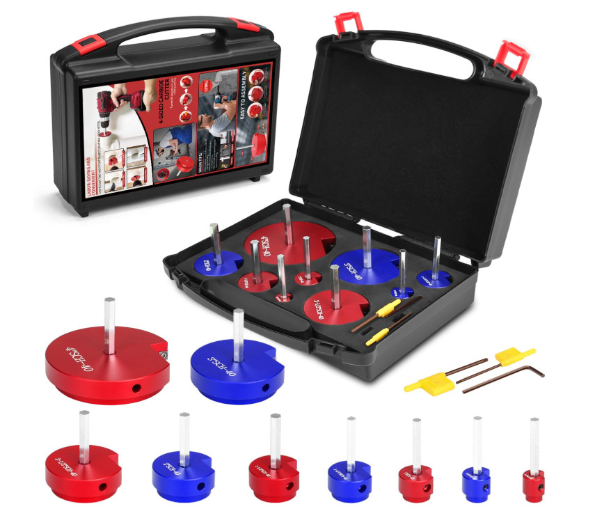 Kit 9 Escariadores para Tuberías PVC 1/2-4 Compatible con Taladro 1/2