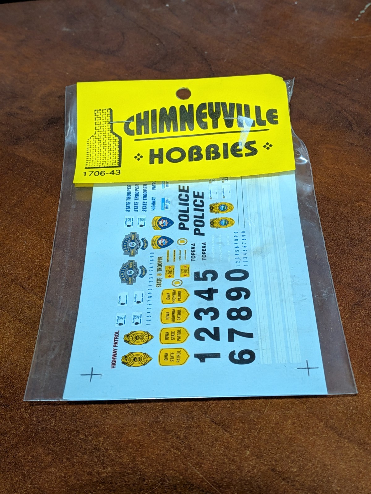 Chimney Hobbies - #1706-43 - 1:24 Scale - Iowa State/Highway Patrol Decals - NOS