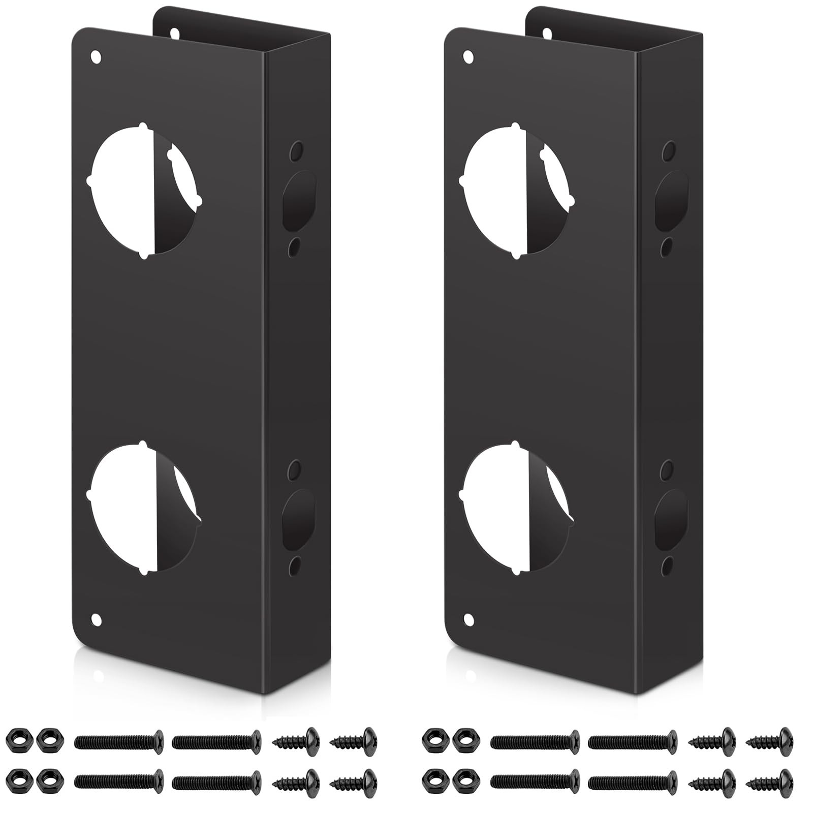 Ferraycle 2 Pieces Stainless Steel Door Reinforcement Plate for 1-3/4" Bronze