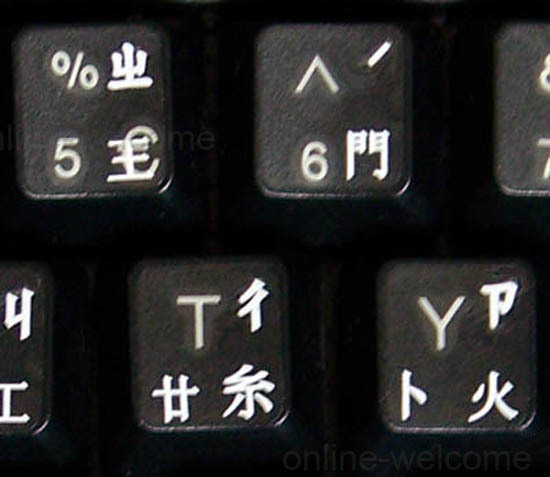 CHINESE KEYBOARD STICKER LABEL TRANSPARENT WHITE LETTERS ONLINE-WELCOME