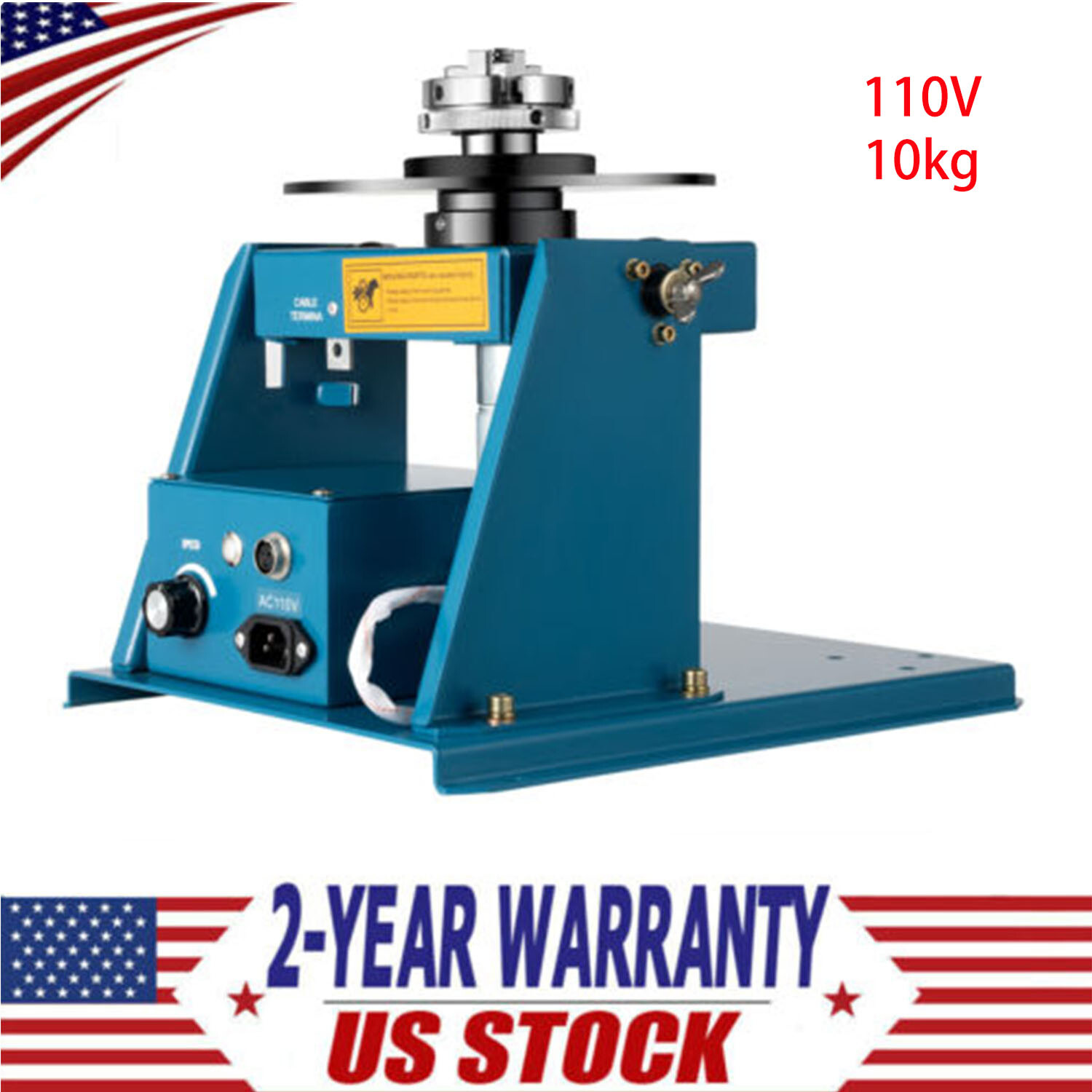 10KG Rotary Welding Positioner Turntable Timing 220mm Chuck Foot Switch 110V