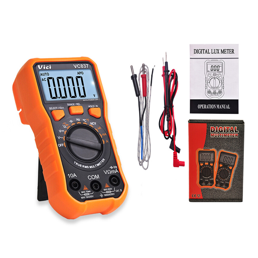 VC837 Digital Multimeter DMM True RMS 6000 Auto Range Capacitance Resistance NCV