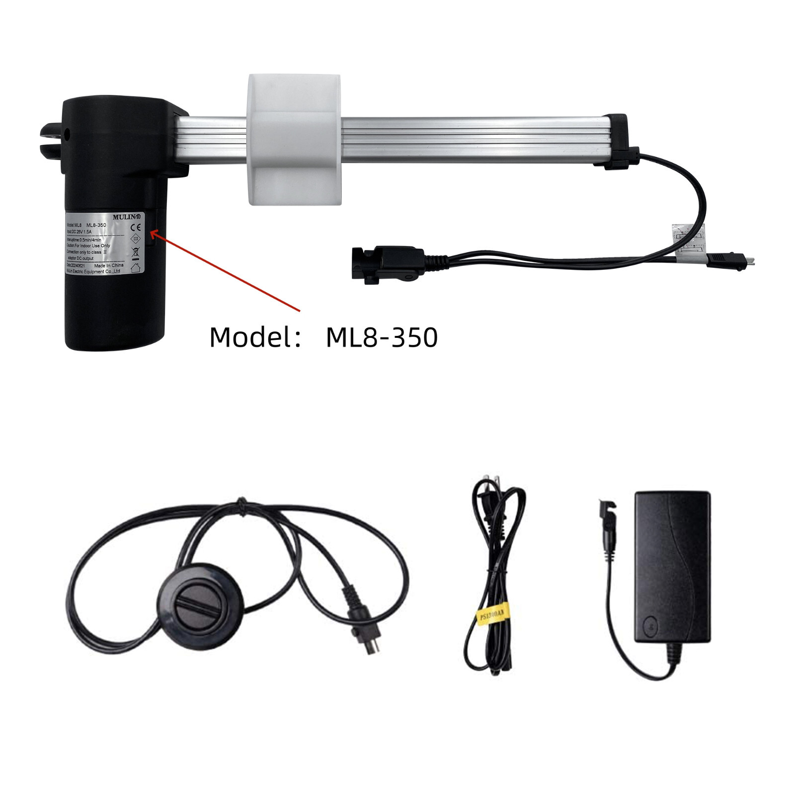 Mulin Linear Actuator Motor Kit Model ML8 ML8-350 for Power Recliner Lift Chair