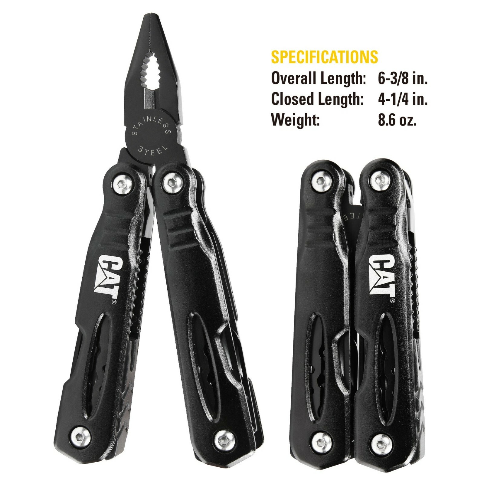 Caterpillar Multi-Function Tool 13-In-1 Black Aluminum Handle Stainless Tools