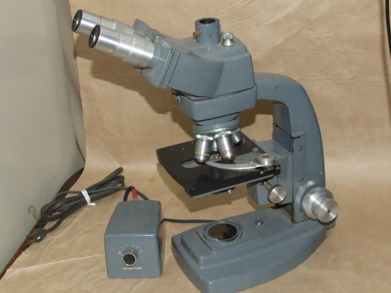 Vintage Bausch & Lomb Stereo Zoom Microscope W/ Illuminator Transformer Working