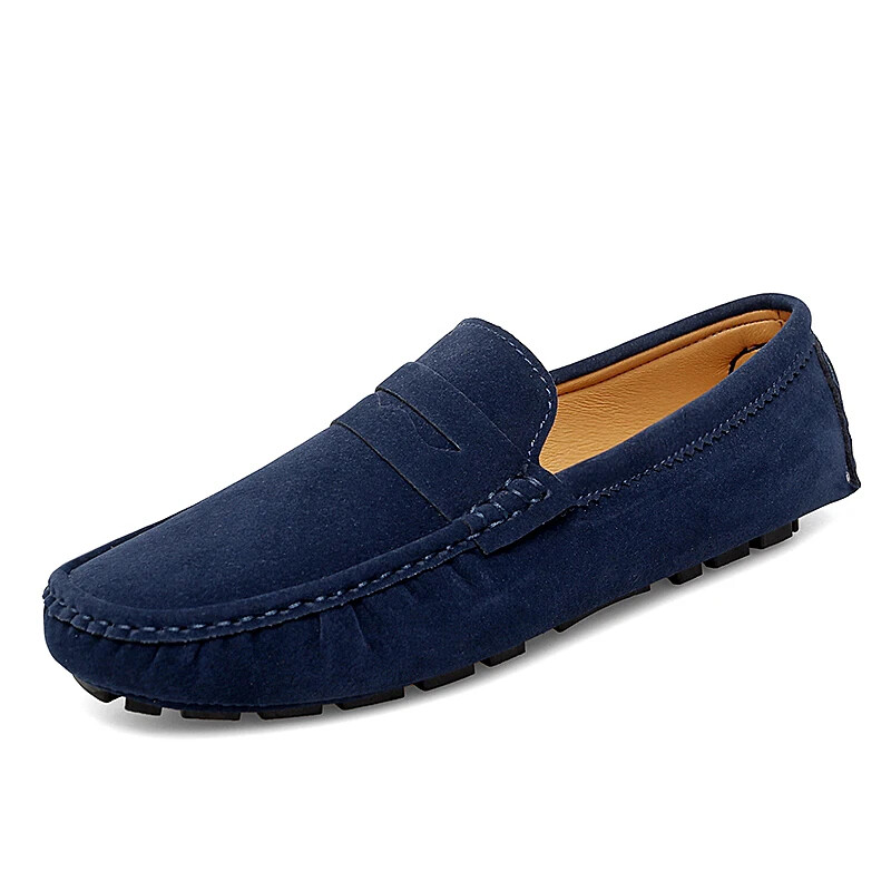 Fashion Men's Suede Loafers Comfortable Casual Shoes Slip on Flat Driving Shoes