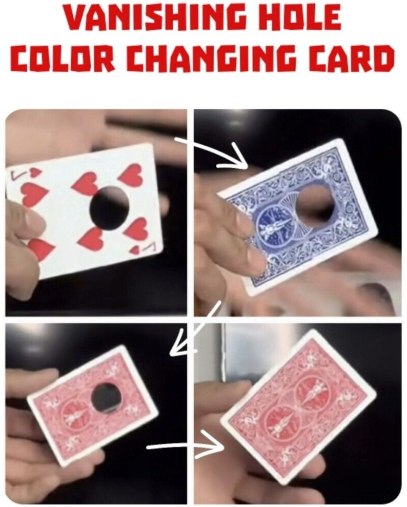 Magic Trick Color Changing Card With Vanishing Black Hole Close Up Tricks