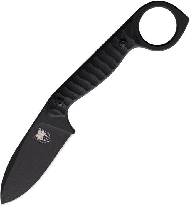 Cobratec Knives Wolfteeth Fixed Knife 2.75" 14C28N Steel Blade Black G10 Handle