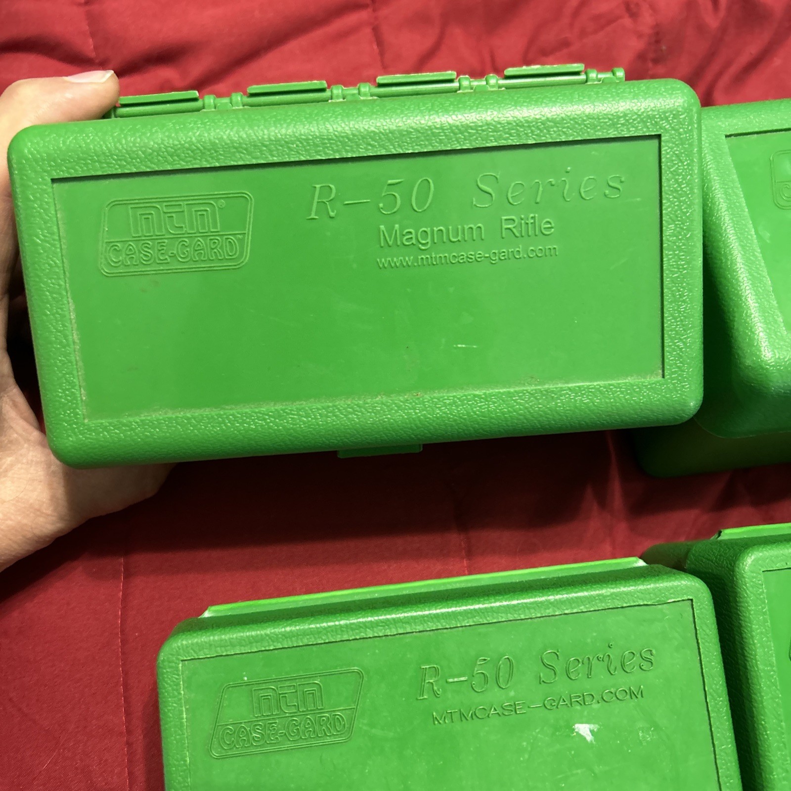 Case Gard Reloading Ammo Storage Box, Green . Holds 50 Rds Each.