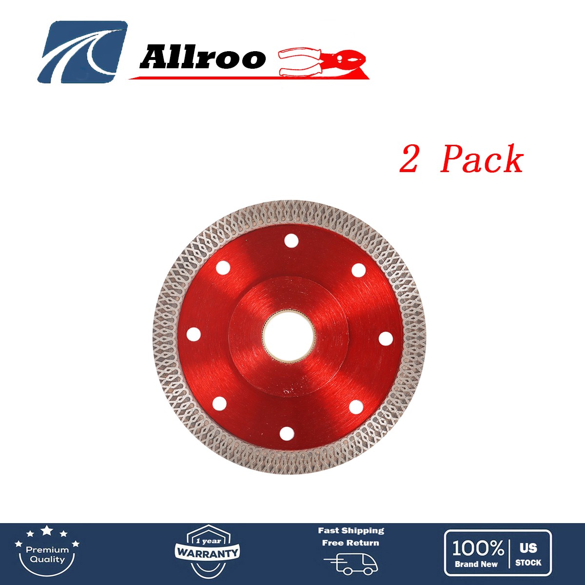 2Pcs/Lot 4.5“ Super Thin Diamond Porcelain Saw Blade Ceramic Cutting Disc New