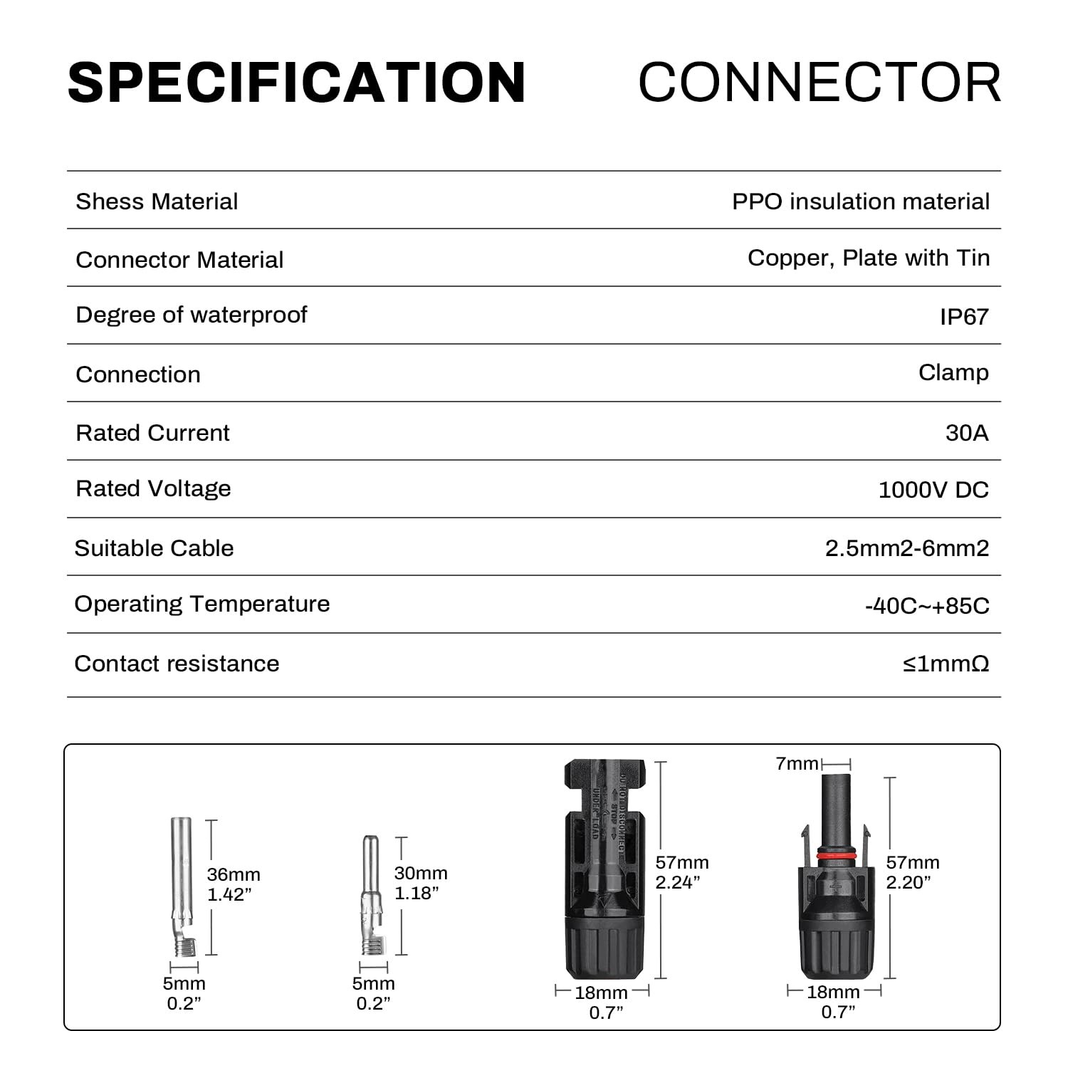 Cocosy 2 X 30Ft 10Awg Solar Panel Extension Cable