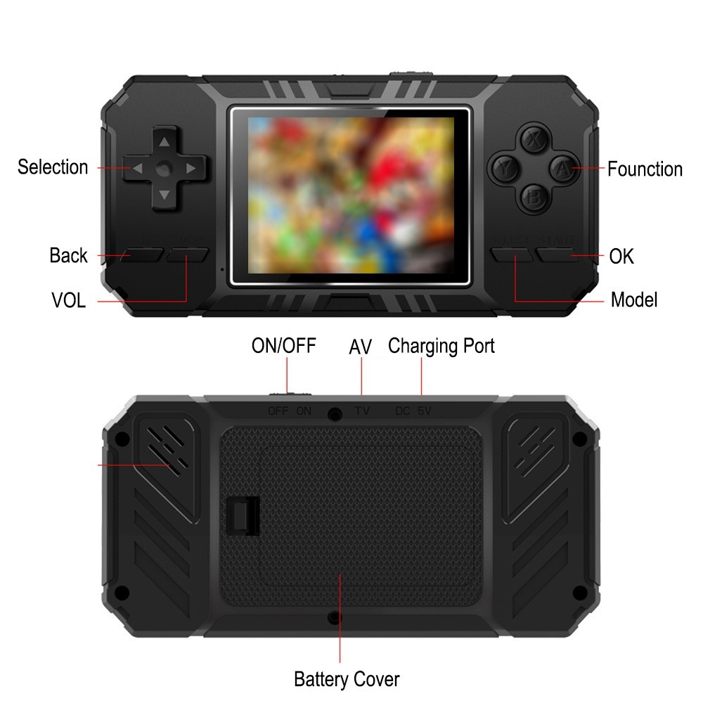 Handheld Video Retro Game Console Player Built-in 500 Games 3" IPS HD Screen