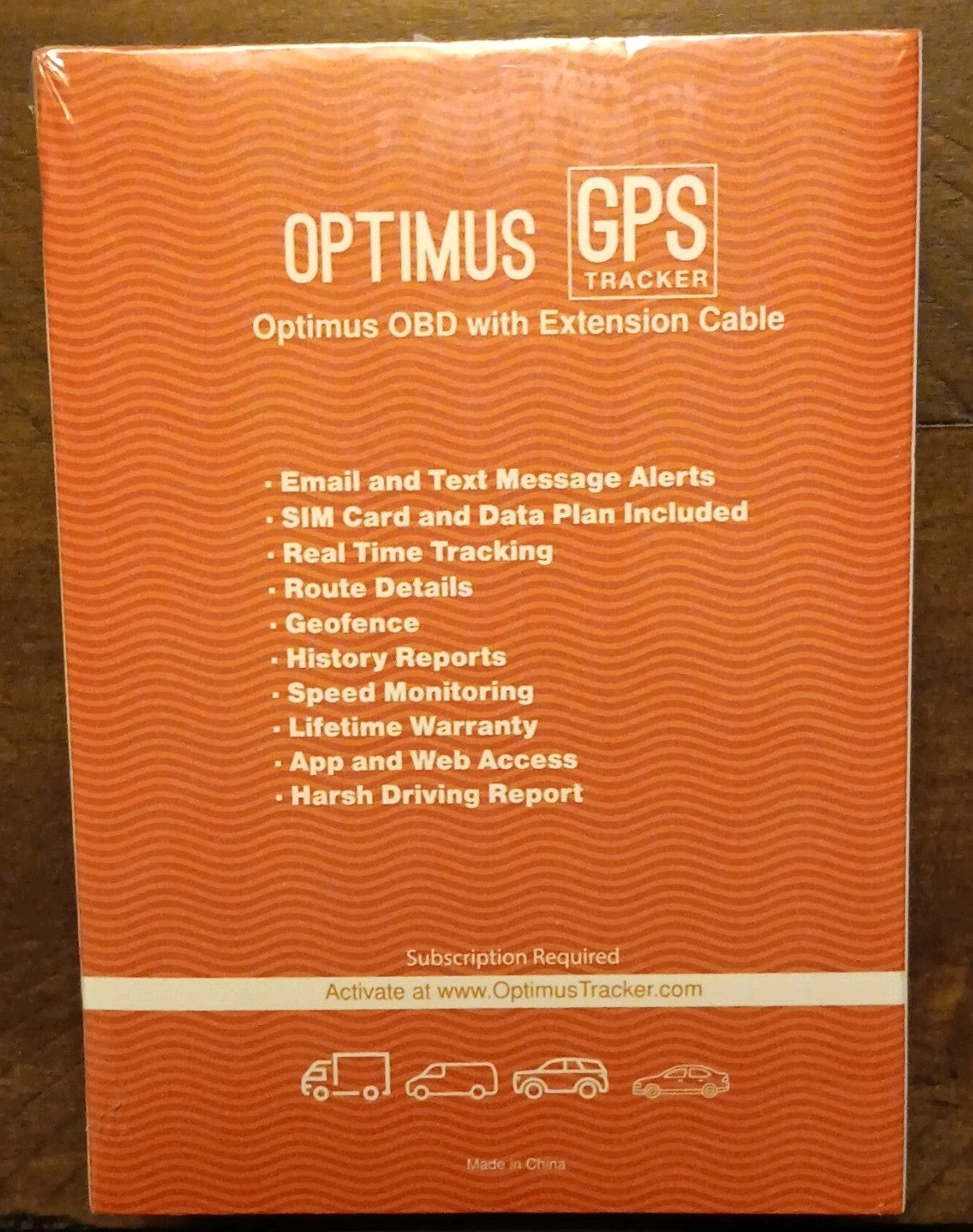 Optimus GPS Tracker Optimus OBD w/ Extension Cable, Model OBD w/ Extension Cable