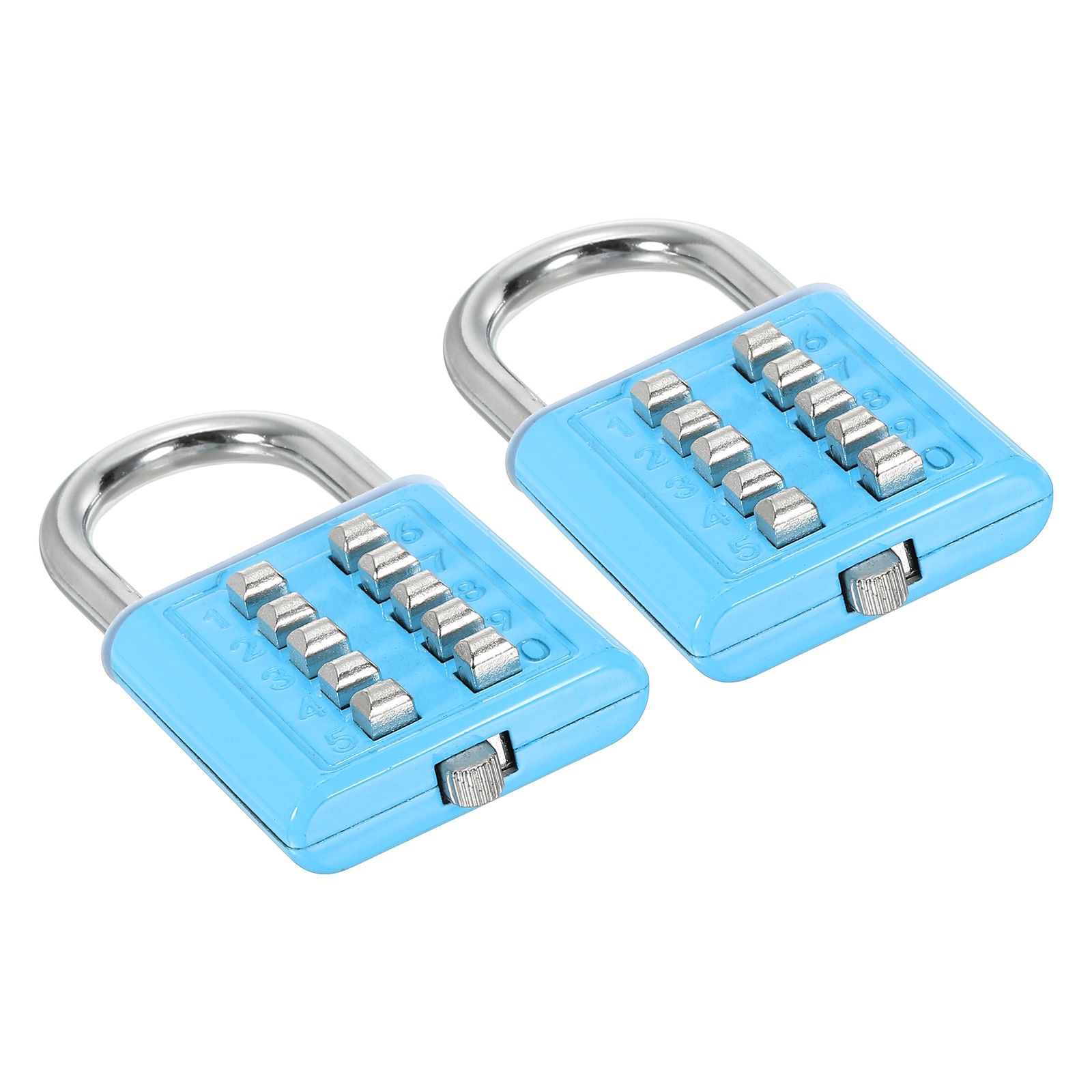 10 Digit Button Combination Padlock 2pack 5 Digit Locking Mechanism Lock Blue