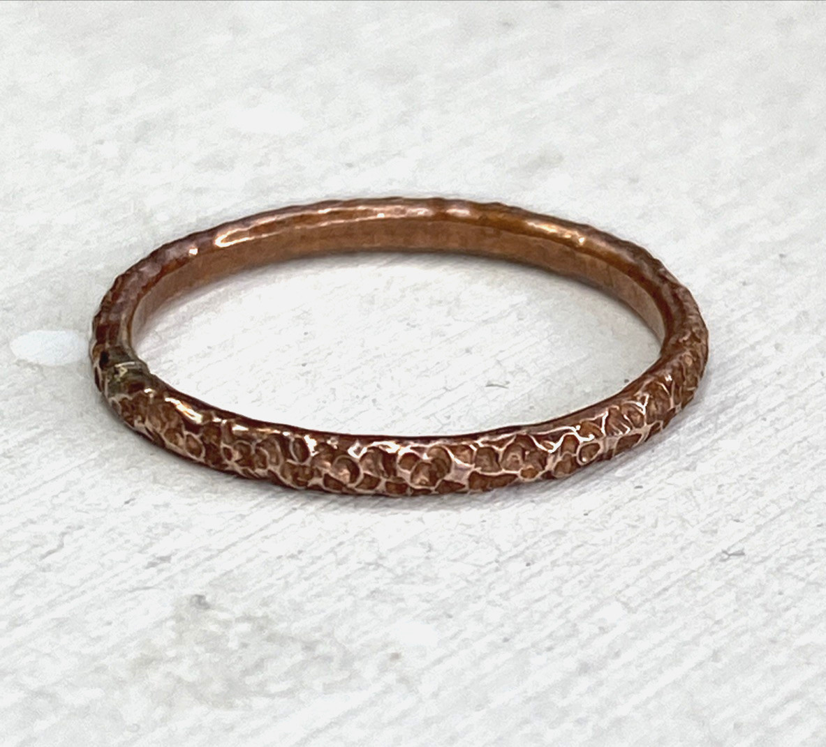 Copper Ring Stackable Hammered Rings band Size 6.5 Wedding Ring Unisex thin 2mm