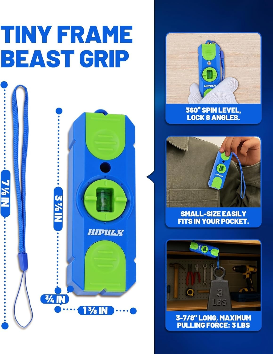 Magnetic Stud Finder with Level, Double Magnet, Wall Scanner, Wood Studs