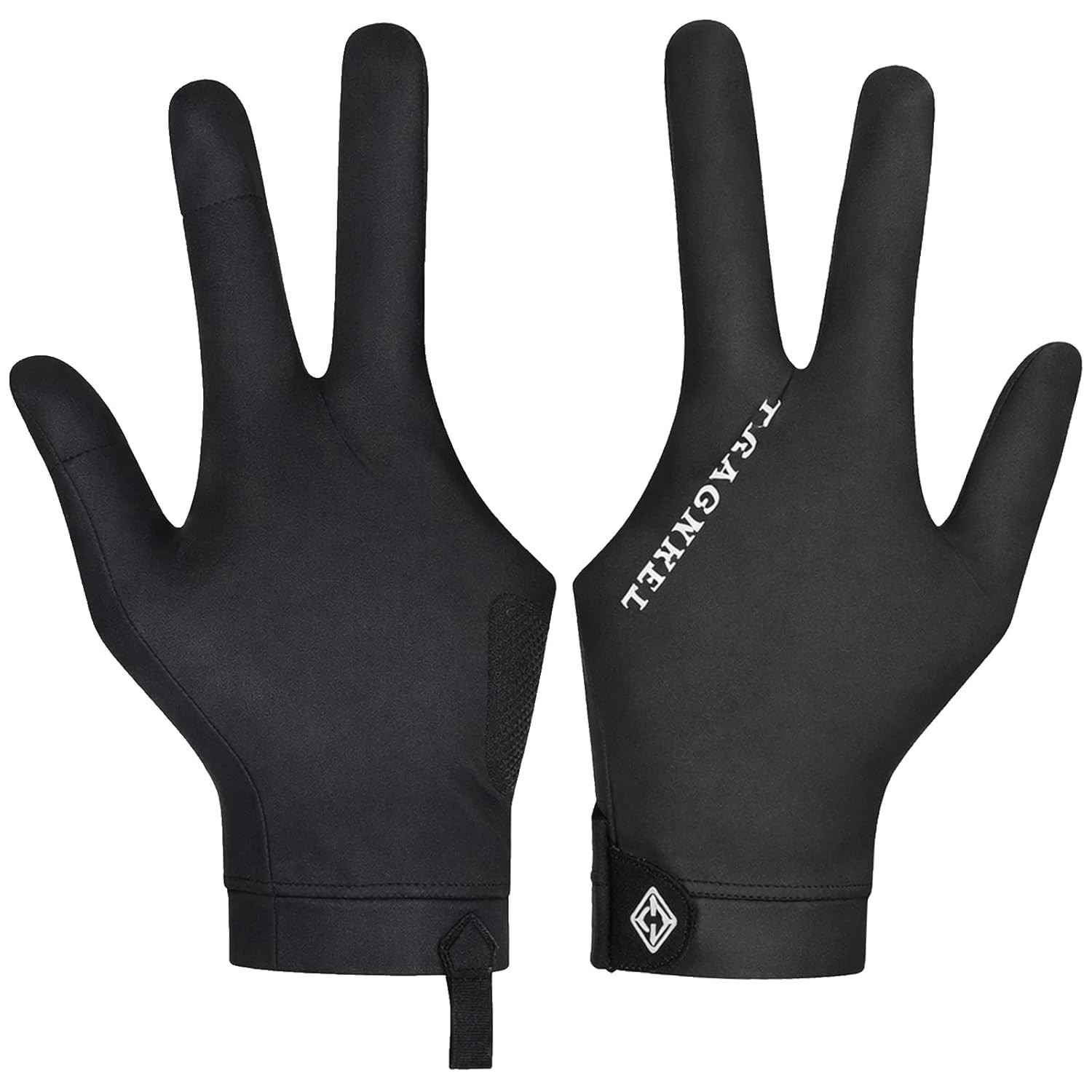 Billiards Glove Left Hand 2Pcs Pool Gloves for Women 3 Finger Elastic No Grip