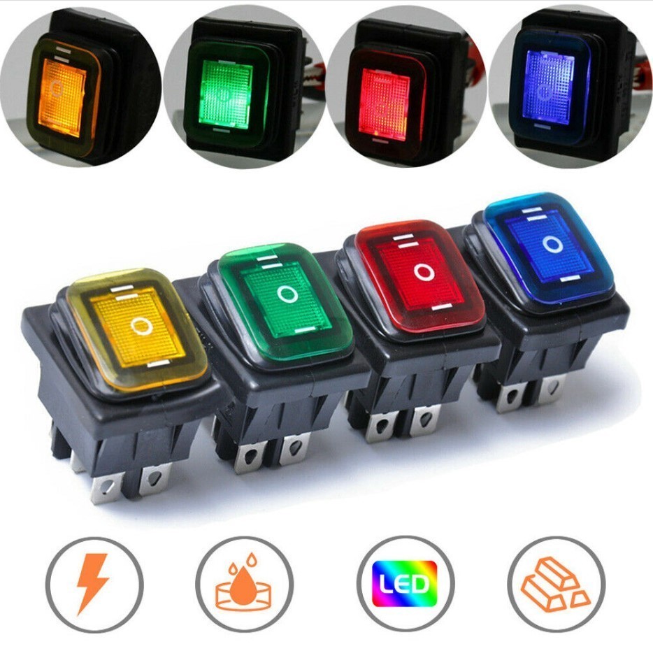 Quality Rocker Switch Plastic & Metal Waterproof 6-Pin Boat Car LED Light