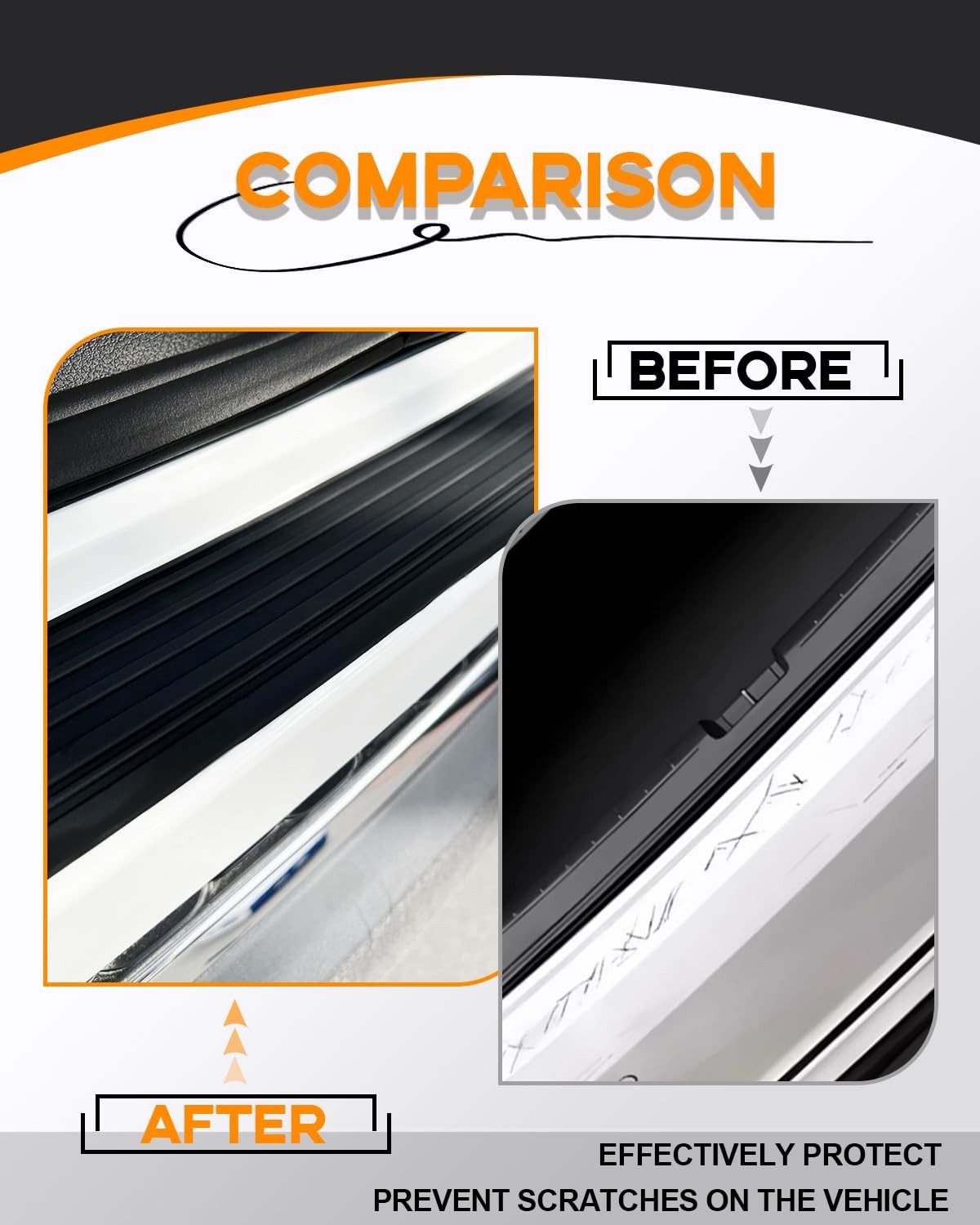 Universal 41 Car Rear Bumper Protector - Rubber Anti-Scratch Accessory