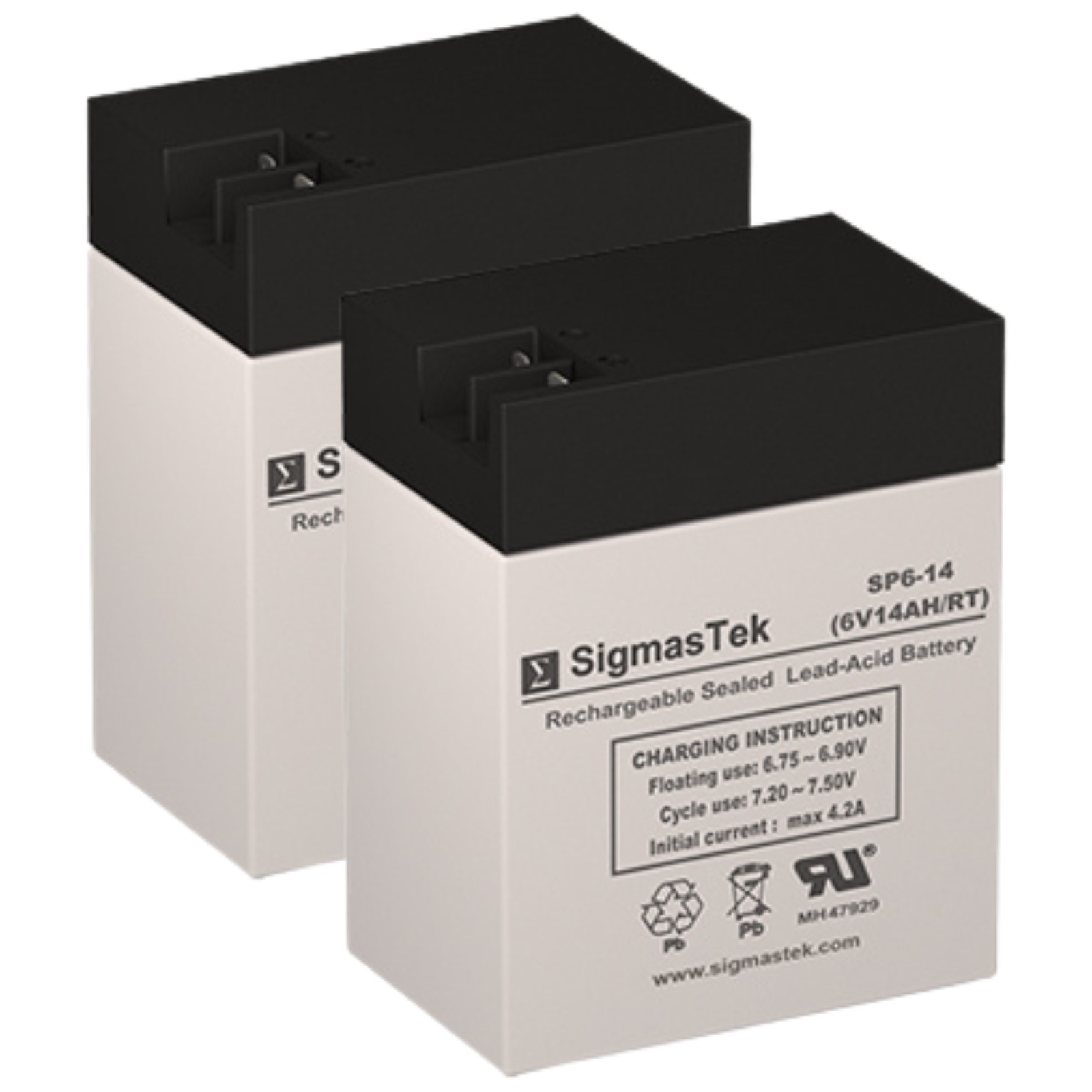 Parmak 902 Solar Powered Fence Replacement Battery Pack of 2 SLA AGM 6V 14Ah FP