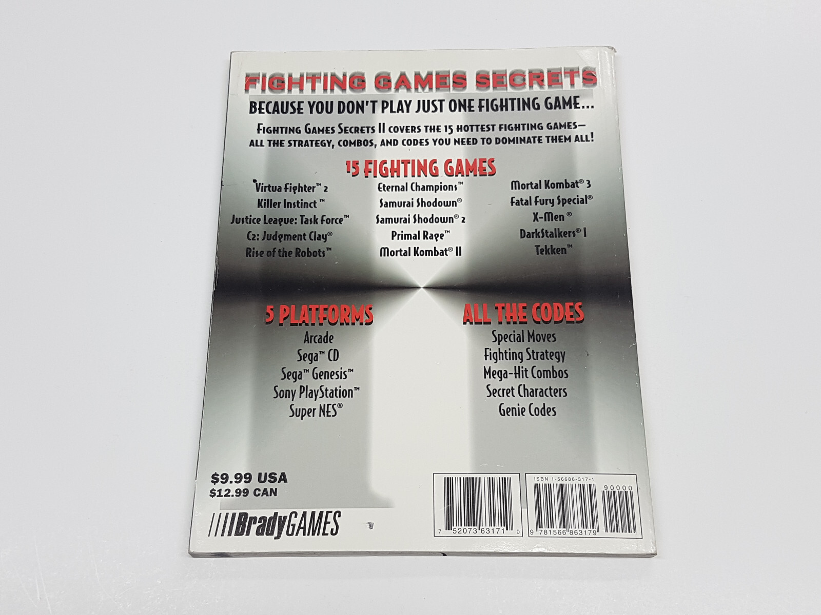 Fighting Games Secrets Totally Brady Games Strategy Guide Book