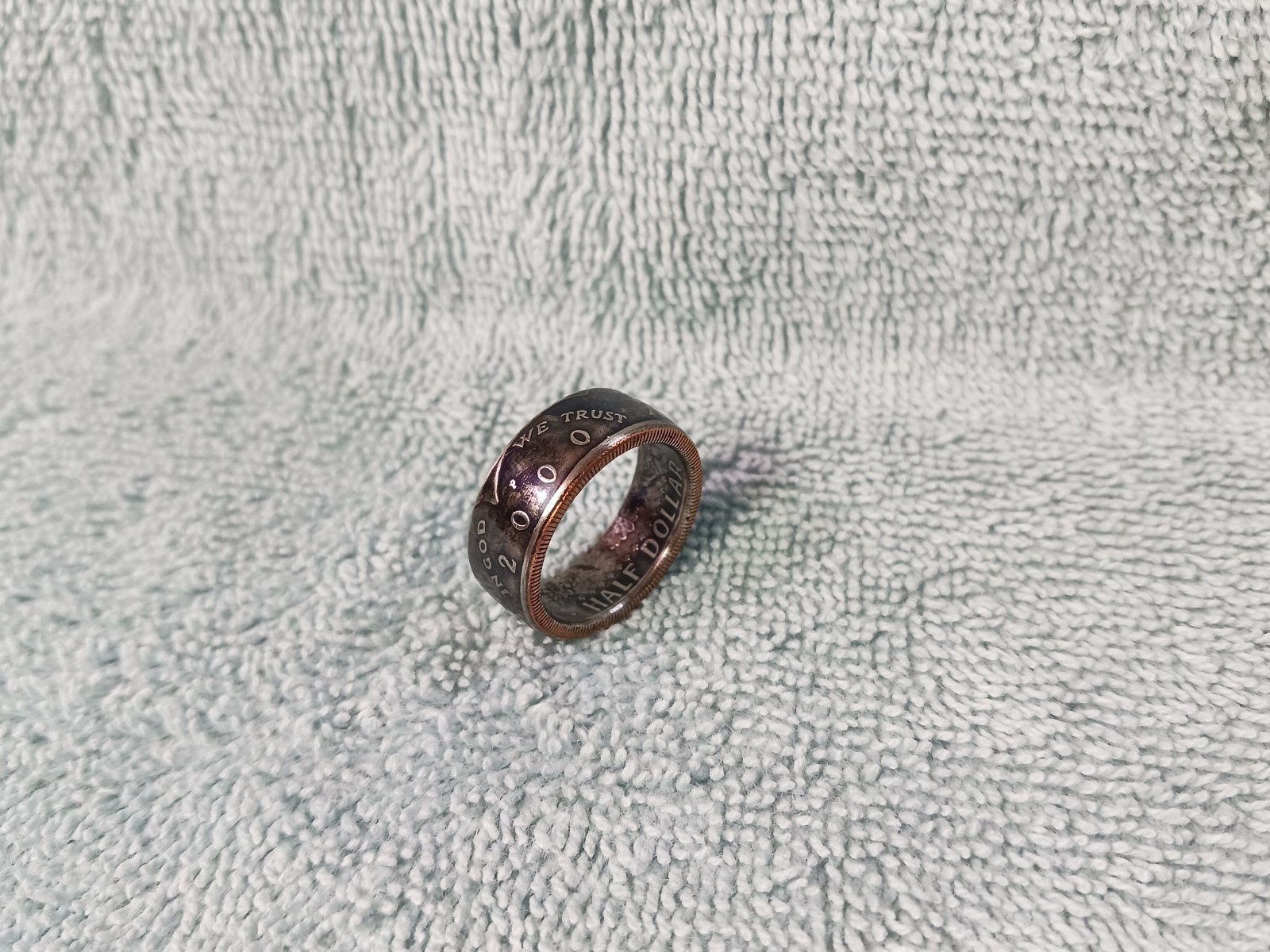2000 Kennedy Half Dollars  size 10 coin ring  handmade mixed metals