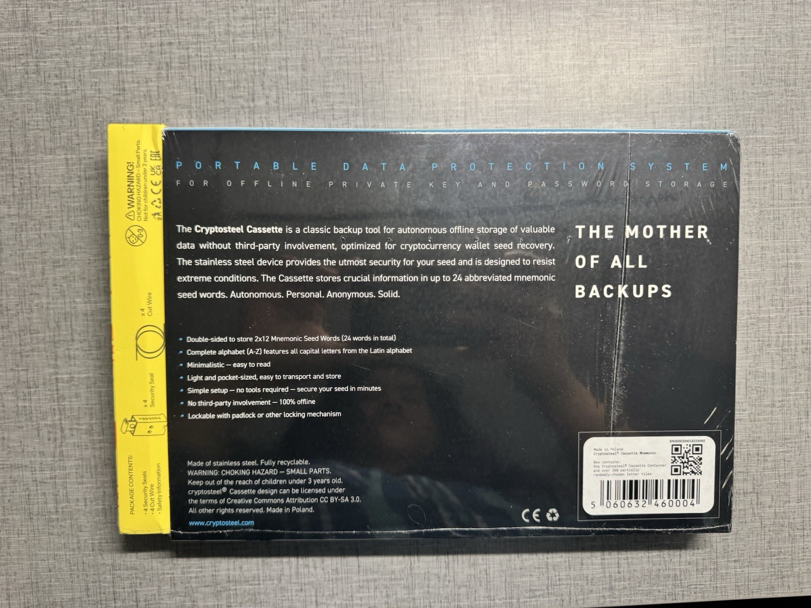 Blockstream Metal Offline Backup (Seed Phrase Storage)