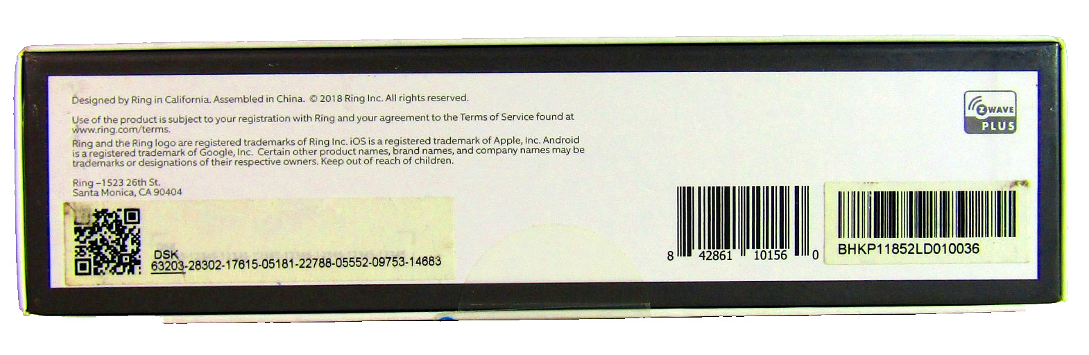 Ring Alarm 1st Generation White Additional Home Security Wireless Keypad NIB