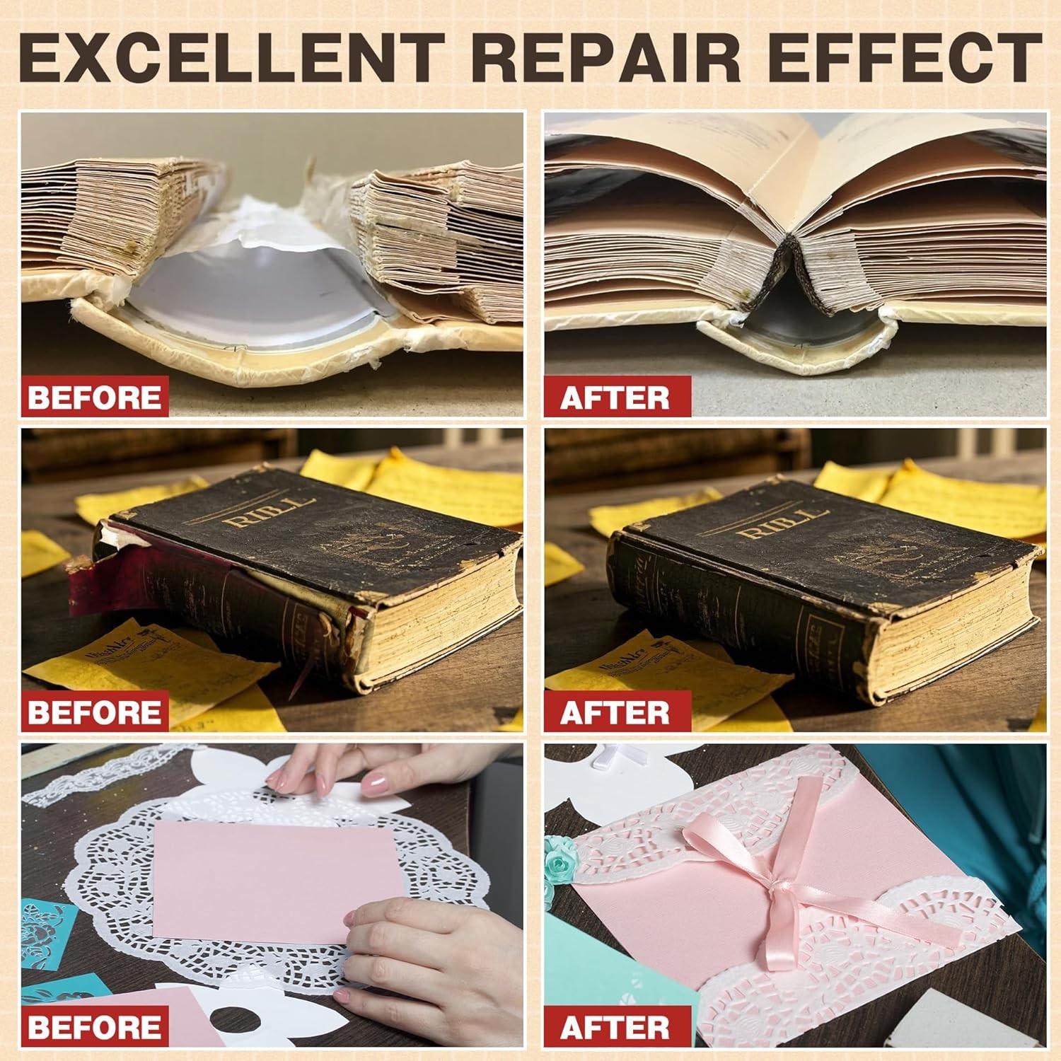 Book Glue, Dries Clear & Flexible Book Binding Glue Adhesive, Used for Bookbindi