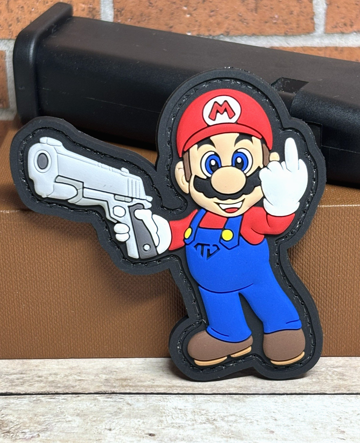 PVC Tactical Morale Patch,  Tactical Mario Patch,  Mario Bros. Gun Patch