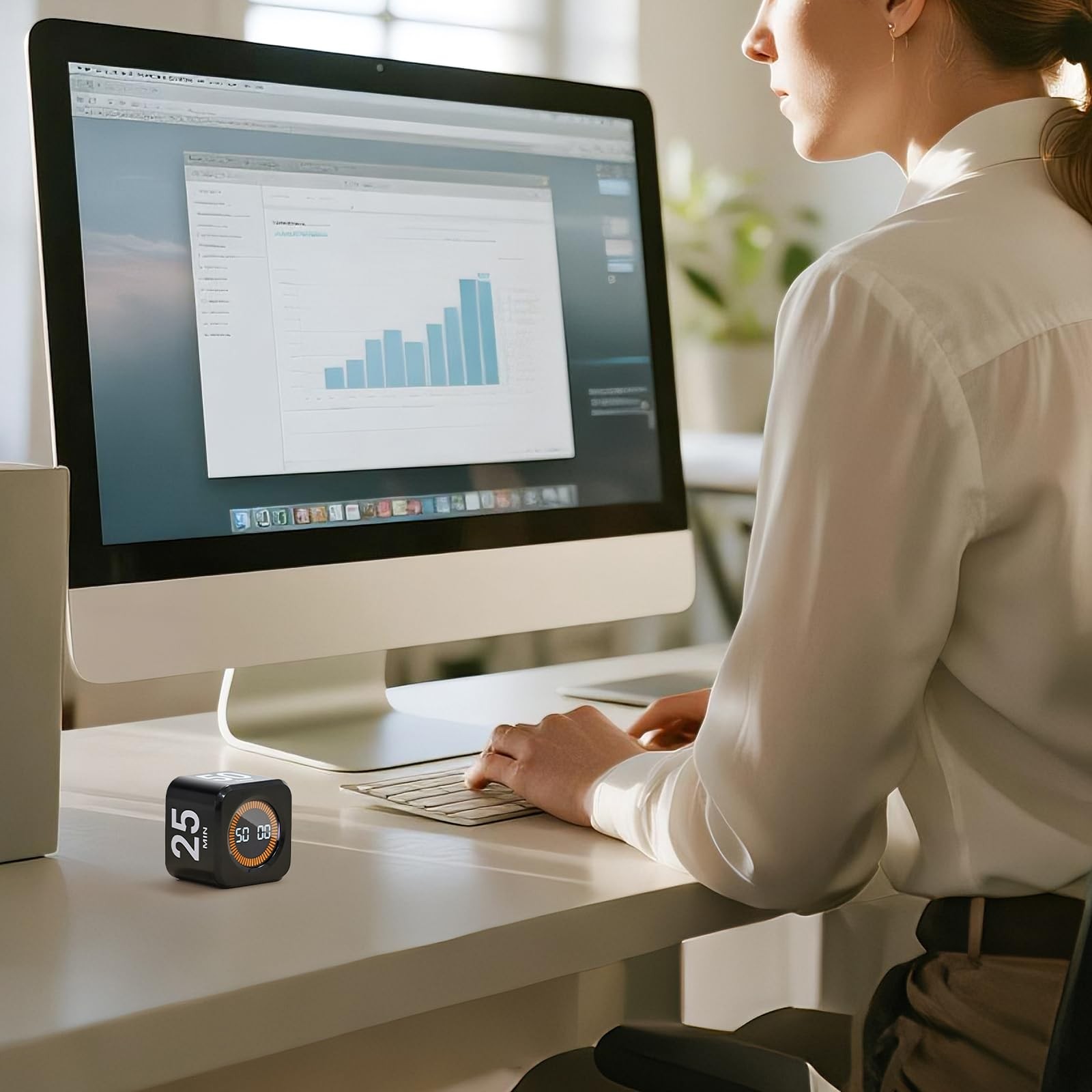 Pomodoro Timer Cube, Cool Stuff Gadgets, Visual Timer with Gravity, Countdown...