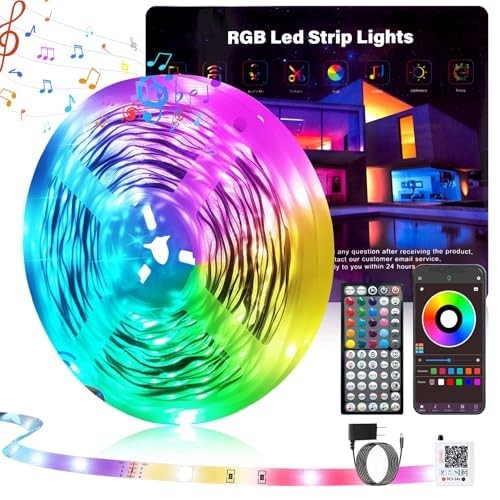 100FT Led Lights for Bedroom, Color Changing RGB Led Strip Lights Indoor, Mus...