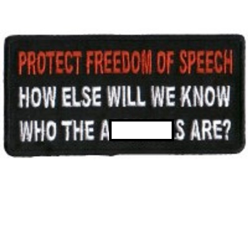 PROTECT FREEDOM OF SPEECH  - HOW ELSE WILL WE KNOW EMBROIDERED PATCH
