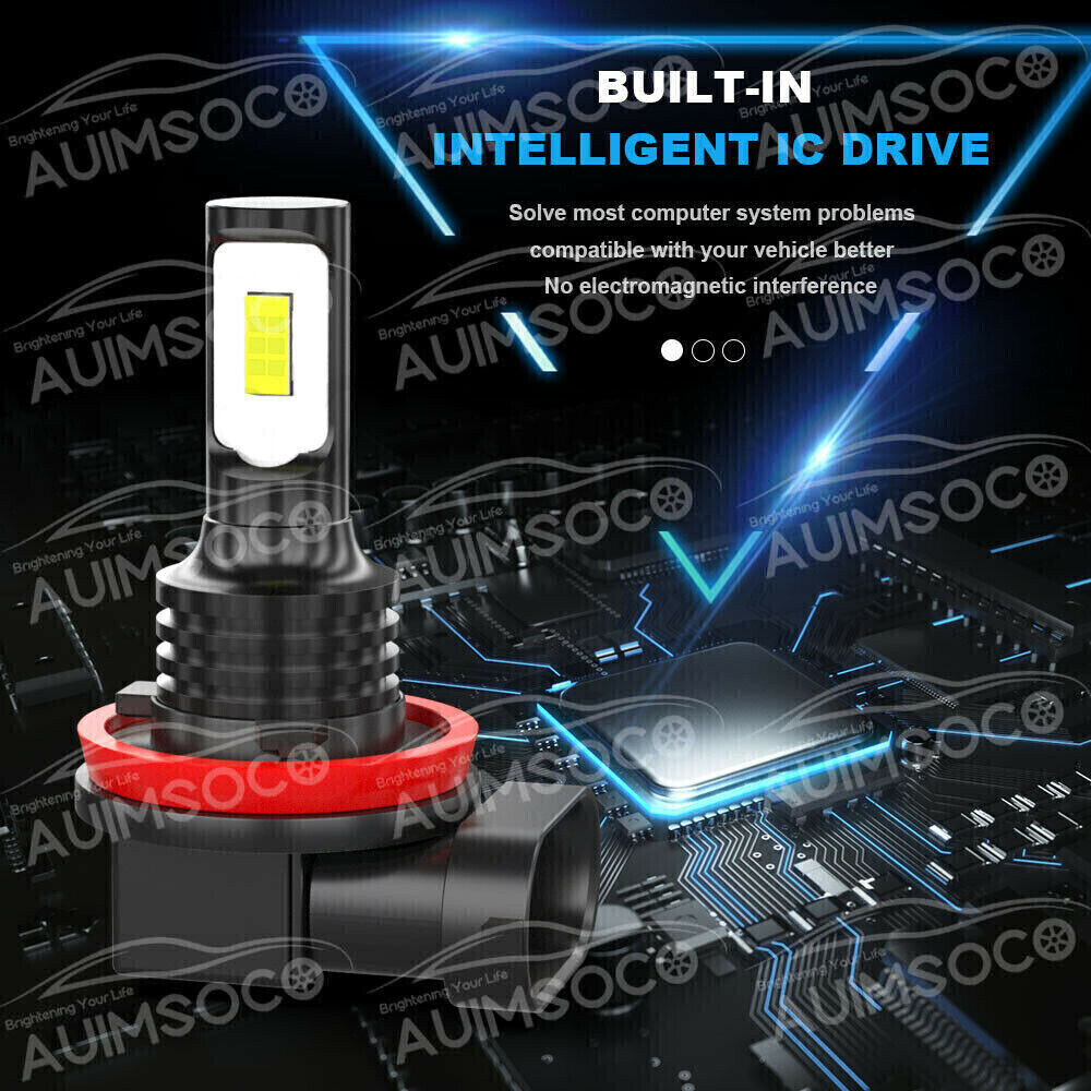 LED Headlight Bulbs Combo Kit 9005 + H11 High Low Beam 6500K White Super Bright