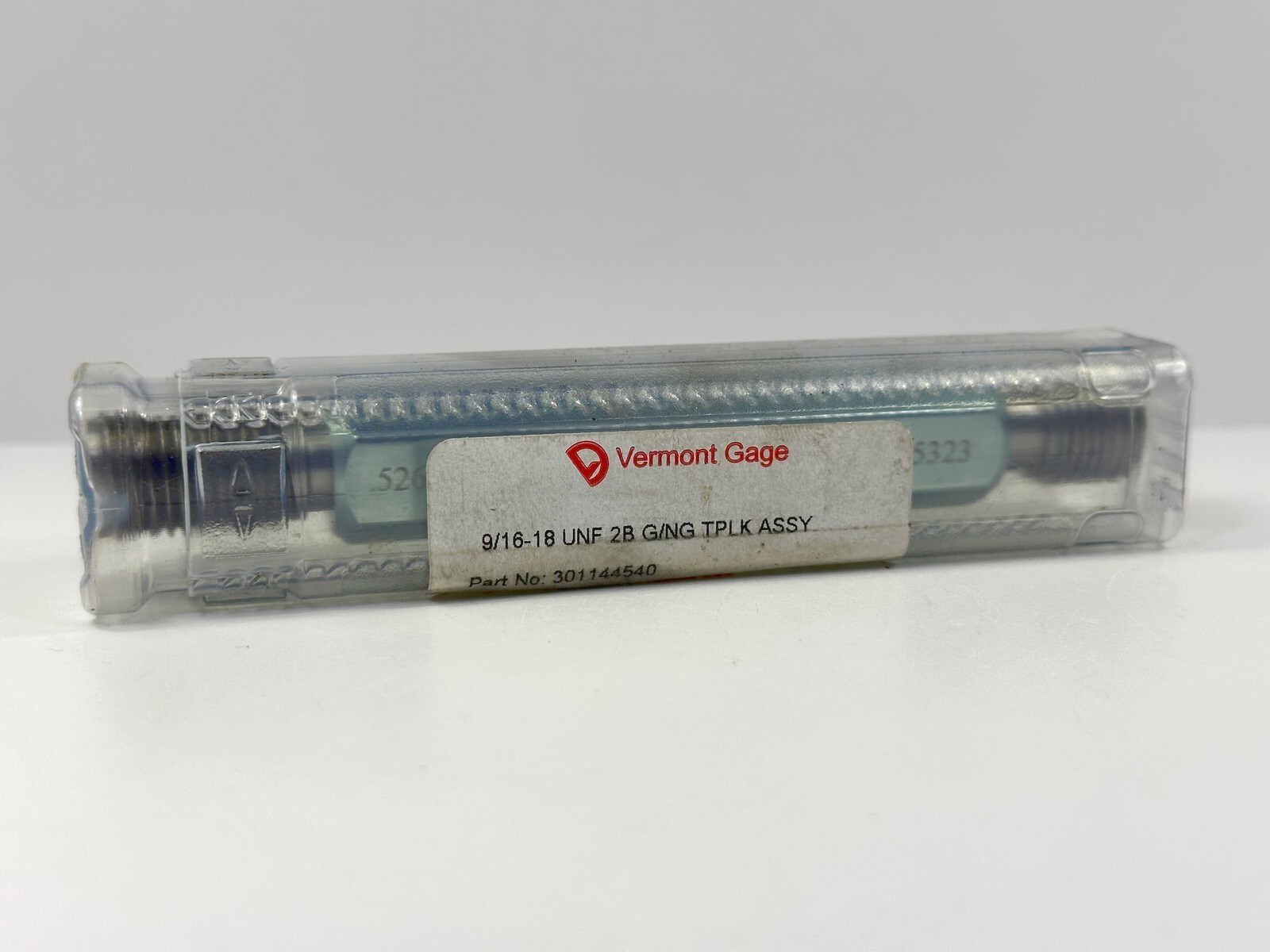 VERMONT 9/16-18 UNF-2B GO PD .5264 NOGO .5323 Thread Plug Gage Used